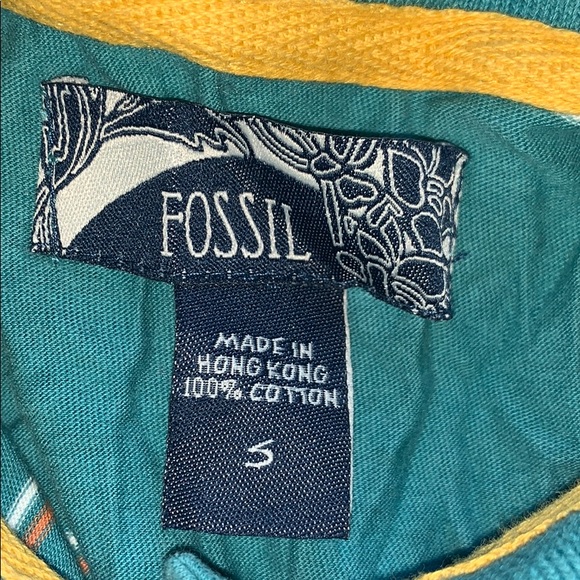 Orange & White Striped Teal Collared Shirt *2 for $5* - Picture 6 of 7